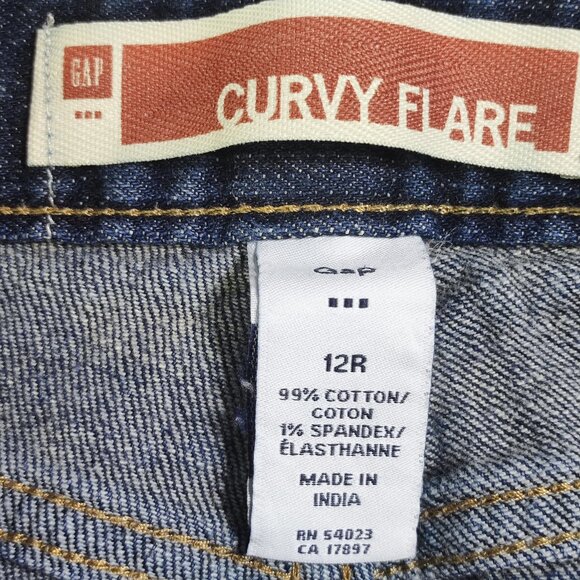 GAP jeans curvy flare women's size 12R ink blue - Picture 5 of 10